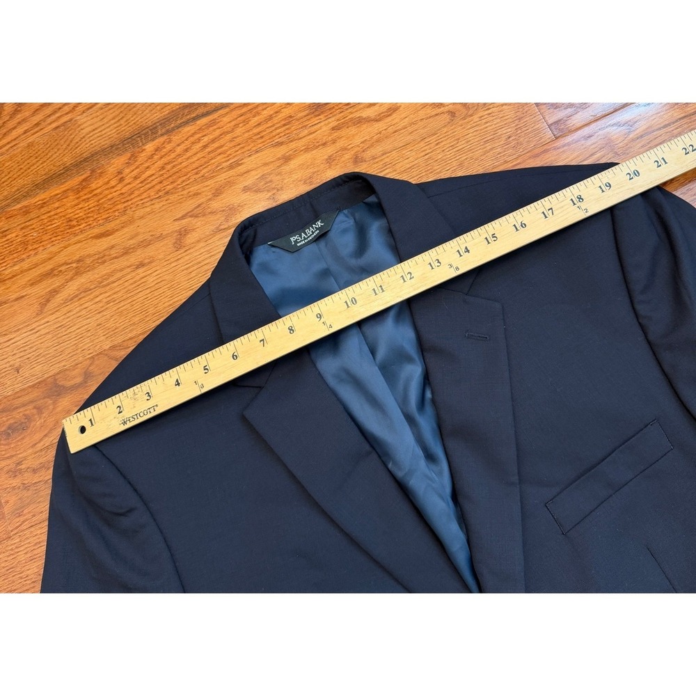 New Jos. A. Bank Executive Wool Blazer Mens 44S Navy Blue Gold Buttons Formal - Picture 13 of 16